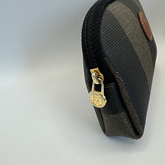 Fendi 80's Vintage Pequin Cosmetic bag 4x6 w/ Certificate of Auth PRISTINE cond - Picture 3 of 13